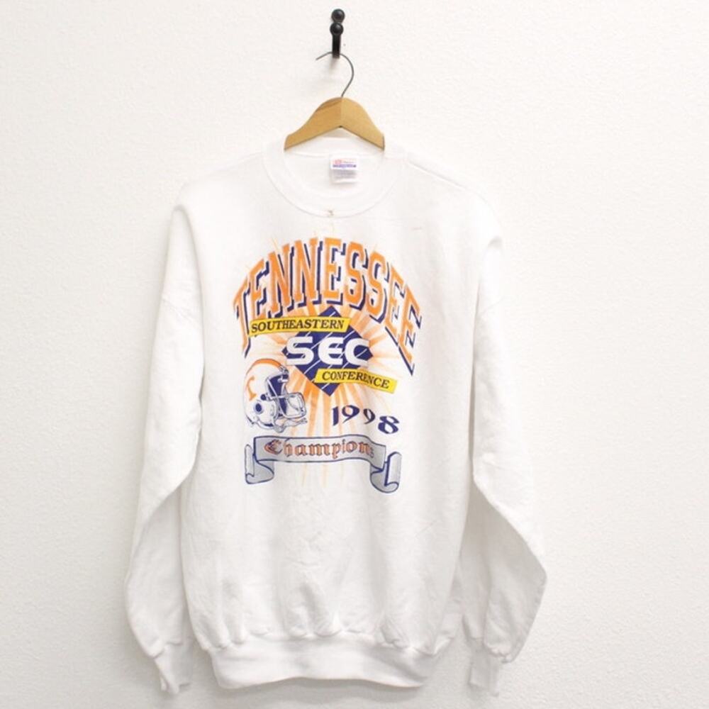 Vintage 1998 Tennessee Volunteers SEC Champions White Sweatshirt 2XL